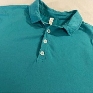 Fabletics Boxy Polo Teal Size Ladies Large